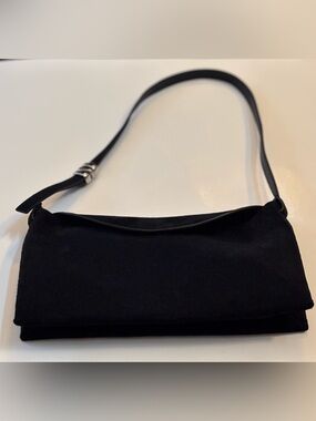 Madewell Date Night Suede Shoulder Bag with Slim Strap and Silver Accent